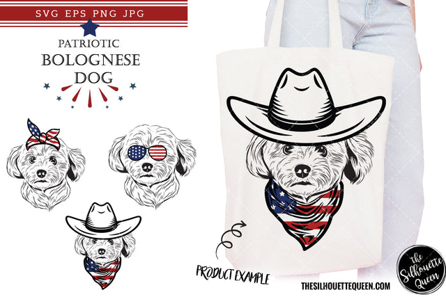 Bolognese Dog Patriotic Cut files and Sublimation SVG Loveleen Kaur 