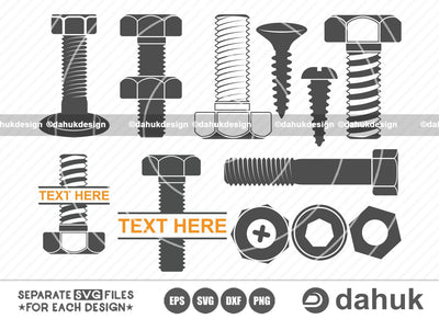 Bolt Screw svg, Bolt and nut svg, Bolt Screw icons, Bolt Screw vector, nut and bolt icon, Cut file for silhouette, svg, eps, dxf, png, clipart cricut design space, vinyl cut files SVG dahukdesign 