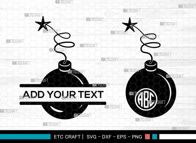 Bomb Monogram SVG, Bomb Svg, Dynamite Bomb Svg, Weapon Svg, Aviation Bomb, Circle Monogram Svg, Split Monogram Svg SVG ETC Craft 