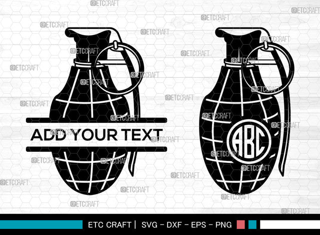 Bomb Monogram SVG, Bomb Svg, Dynamite Bomb Svg, Weapon Svg, Aviation Bomb, Circle Monogram Svg, Split Monogram Svg SVG ETC Craft 