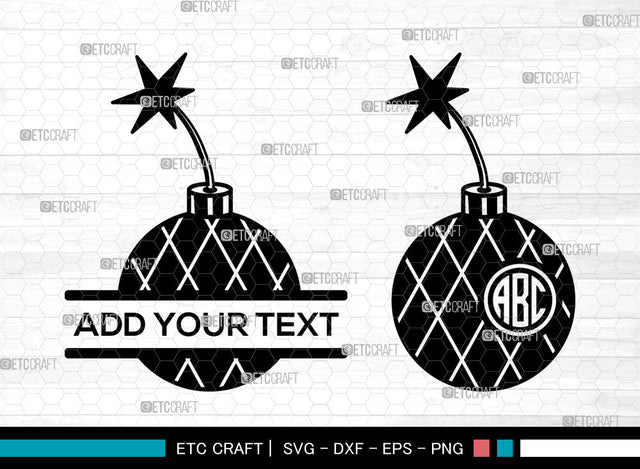 Bomb Monogram SVG, Bomb Svg, Dynamite Bomb Svg, Weapon Svg, Aviation Bomb, Circle Monogram Svg, Split Monogram Svg SVG ETC Craft 