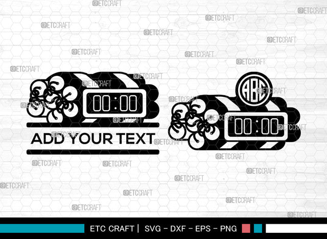Bomb Monogram SVG, Bomb Svg, Dynamite Bomb Svg, Weapon Svg, Aviation Bomb, Circle Monogram Svg, Split Monogram Svg SVG ETC Craft 