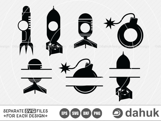 Bomb SVG, Bomb Monogram svg, Split Bomb Logo, Cut File For Silhouette, svg, dxf, eps, cut file SVG dahukdesign 