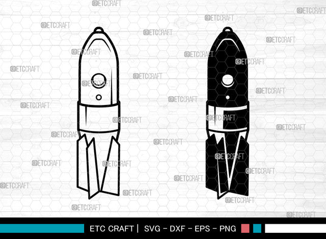 Bomb SVG, Bomb Silhouette, Dynamite Bomb Svg, Weapon Svg, Aviation Bomb, Aircraft Bomb Svg, Missile Svg Bundle SVG ETC Craft 