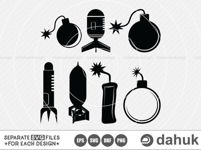 Bomb svg, Nuclear bomb, airplane bomb svg, Svg, Eps, Dxf, Png, digital art,clipart SVG dahukdesign 