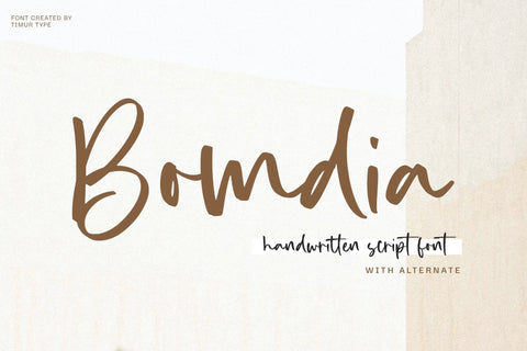 Bomdia - Handwritten Script Font Font Timur type 