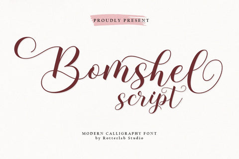 Bomshel Script Font Rotterlab studio 