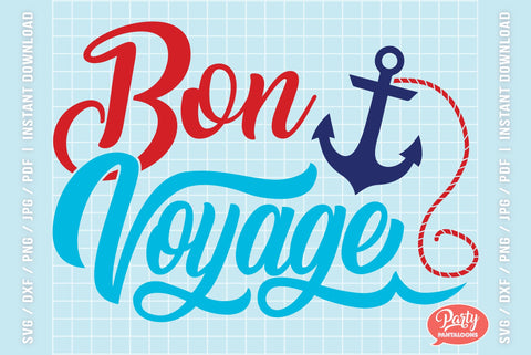 BON VOYAGE | nautical anchor SVG SVG Partypantaloons 