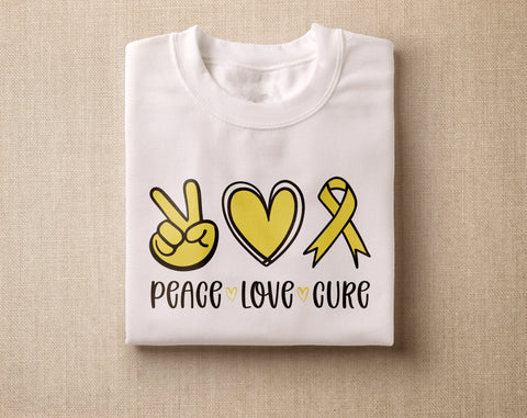 Bone Cancer Awareness SVG Bundle, 25 Bundle, Bone Cancer Cricut Files, Yellow Cancer Ribbon SVG, Sarcoma SVG SVG HappyDesignStudio 