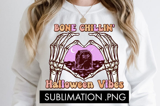 Bone Chillin' Halloween Vibes PNG Sublimation Sublimation Freeling Design House 