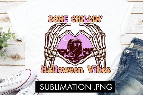 Bone Chillin' Halloween Vibes PNG Sublimation Sublimation Freeling Design House 