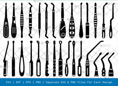 Bone Curette Silhouette, Bone Curette SVG, Orthopedic Tools Svg, Forgesy Bone Curette Svg, Bone Curette Bundle, SB00977 SVG ETC Craft 