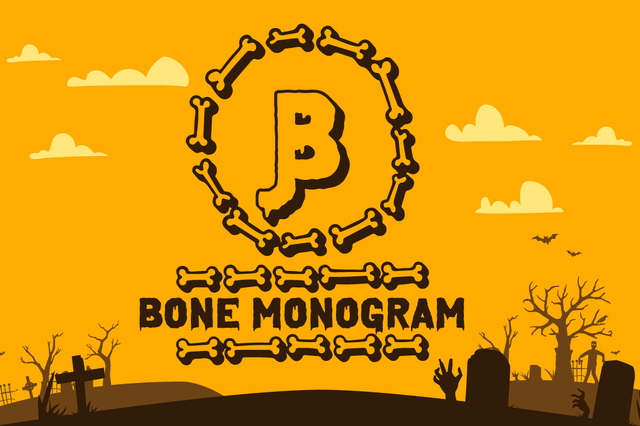 Bone Halloween Monogram Font Attype studio 