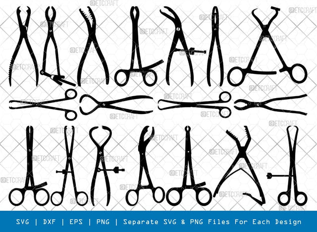 Bone Holder Forceps Silhouette Svg Cricut Cut Files Png Bundle, SB01042 SVG ETC Craft 