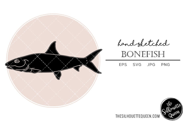 Bonefish Hand sketched, hand drawn vector clipart SVG Loveleen Kaur 
