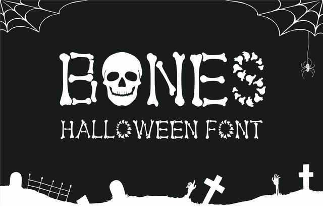 Bones Halloween Font Font CreativeStudioTM 