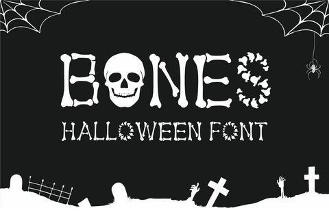 Bones Halloween Font Font CreativeStudioTM 