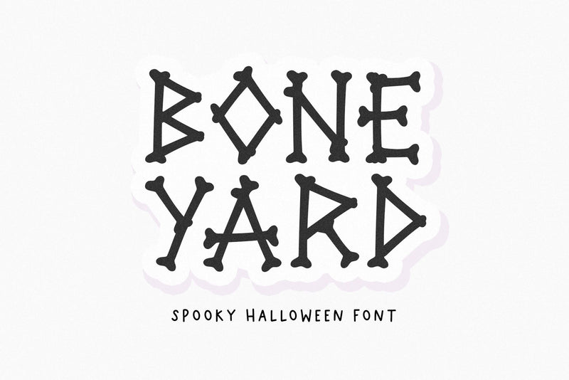 Boneyard - Halloween Skeleton Font Font KA Designs 