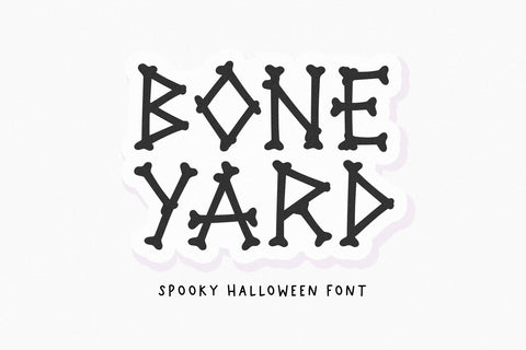Boneyard - Halloween Skeleton Font Font KA Designs 