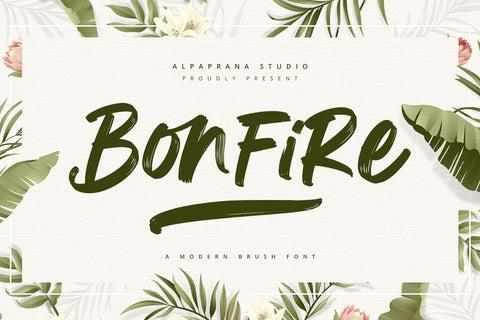Bonfire - Modern Brush Font Font Alpaprana Studio 
