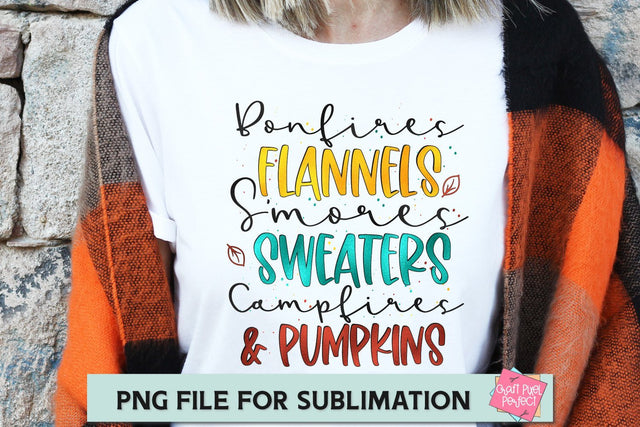 Bonfires Flannels, Fall Sublimation, Autumn Sublimation File, Fall Vibes Png, Fall Sublimation Quote SVG Craft Pixel Perfect 