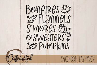 Bonfires Flannels Smores Sweaters Pumpkins SVG SVG Caffeinated SVGs 