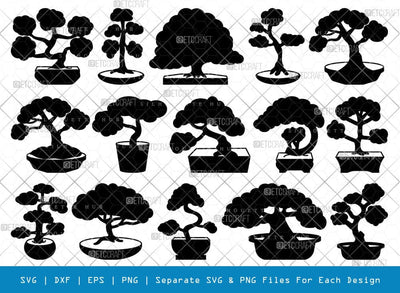 Bonsai Tree SVG, Tree Silhouette, Evergreen SVG, Bonsai Svg, Indoor Plants Svg, Tree Bundle, SB00783 SVG ETC Craft 