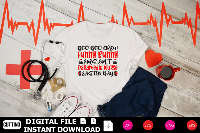 Boo Boo Crew Funny Bunny Ems Emt Paramedic Nurse Easter Day SVG Shahin alam 