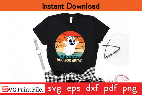 Boo Boo Crew Nurse Halloween Funny Halloween Nurse SVG PNG Cut File SVG SVG Print File 