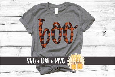 Boo - Buffalo Plaid Halloween SVG PNG DXF Cut Files SVG Cheese Toast Digitals 