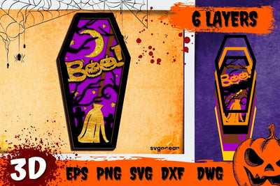 Boo Coffin 3D SVG SVG SvgOcean 