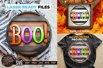 Boo Colorful | Halloween SVG Sign SVG The Vintage Signs Shop 