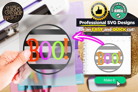 Boo Colorful | Halloween SVG Sign SVG The Vintage Signs Shop 