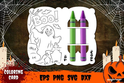 Boo Coloring Card Svg SVG SvgOcean 