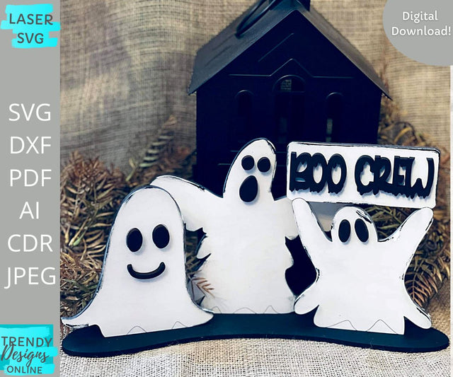 Boo Crew Ghosts Shelf sitter svg, Halloween Shelf sitter svg SVG Trendy Designs Online 