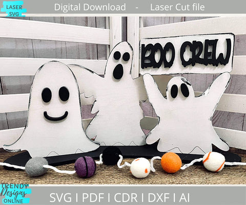Boo Crew Ghosts Shelf sitter svg, Halloween Shelf sitter svg SVG Trendy Designs Online 