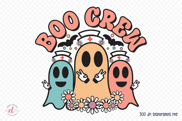 Boo Crew PNG, Hallowen Nurse Sublimation Sublimation CraftLabSVG 