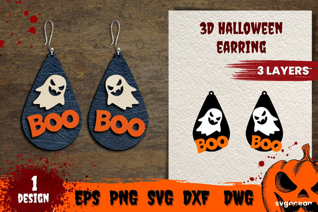 Boo Earrings | Glowforge | Laser cut SVG SvgOcean 