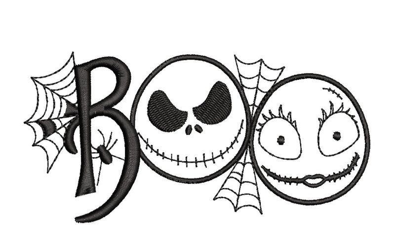 Boo embroidery design,Halloween embroidery design, 3 sizes. - So Fontsy