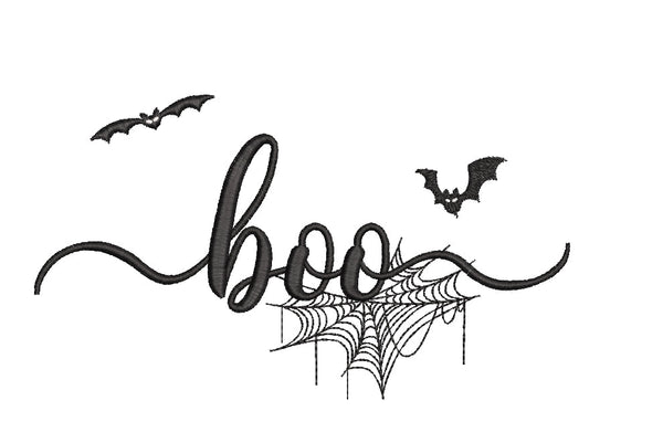 Bat Silhouette Halloween Machine Embroidery Design. 4 Sizes