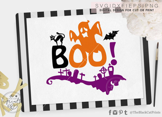 Boo Ghost | Funny Halloween cut file SVG TheBlackCatPrints 