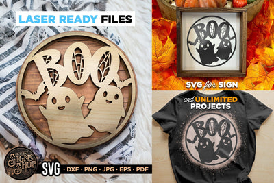 Boo ghosts | Halloween SVG Sign SVG The Vintage Signs Shop 