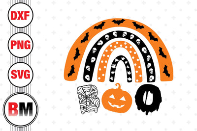 Boo Halloween Rainbow SVG, PNG, DXF Files SVG BMDesign 