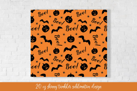 Boo Halloween Tumbler Design. Tumbler Sublimation Wrap Sublimation Vera Fedorova 