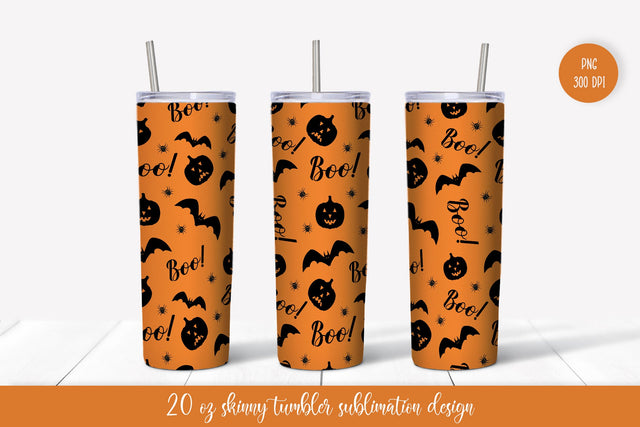 Boo Halloween Tumbler Design. Tumbler Sublimation Wrap Sublimation Vera Fedorova 