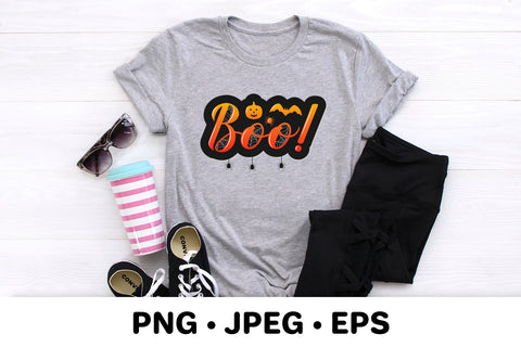 Boo! Hand lettered Halloween quote sublimation Sublimation LaBelezoka 