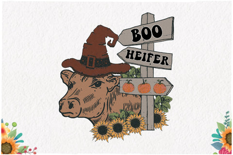 Boo Heifer Sunflower Sublimation Sublimation Jagonath Roy 