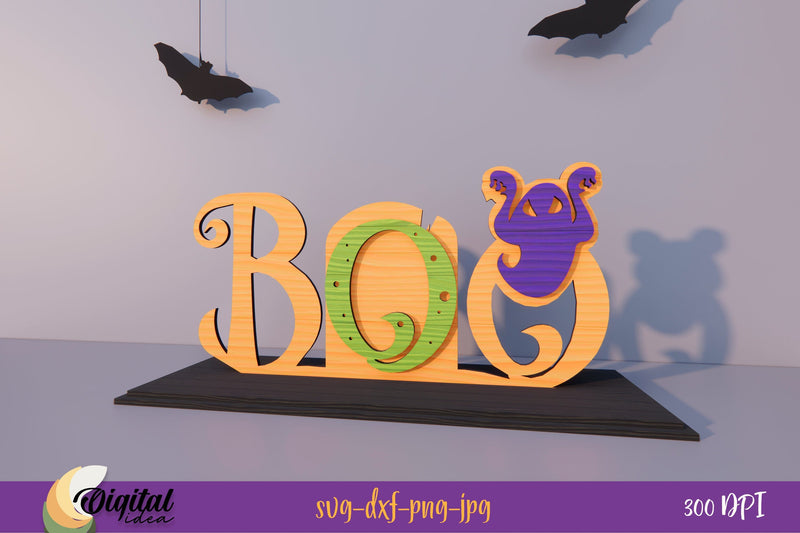 BOO | Layered Halloween Letter Stand 3D Design | Lettering SVG | Laser Cut SVG Evgenyia Guschina 