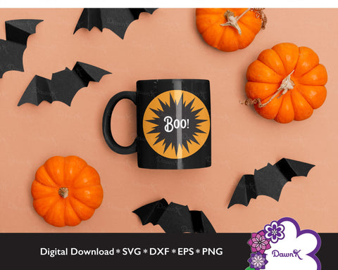 Boo! Orange and Black Easy Cut Versatile SVG SVG DawnKDesigns 