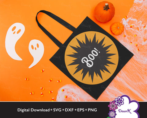 Boo! Orange and Black Easy Cut Versatile SVG SVG DawnKDesigns 